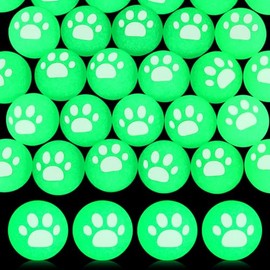 Seenelling 24 Pcs Glow in the Dark Bouncy Balls Dog Paw Rubber High Bouncing Balls for Kids Party Favor Classroom Gifts (Dog Paw, Green)