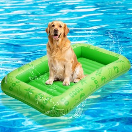 JellyArch Dog Float for Pool Inflatable Dog Pool Float for Summer Foldable Pet Summer Rafts Puppy Raft Inflatable Dry Pet Raft for Small Medium and Large Dogs, Hold up to 110 Pounds(Green)
