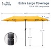 PHI VILLA 13ft Large Patio Umbrellas, Double-Sided Outdoor Market Rectangle