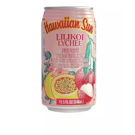 Hawaiian Sun Lilikoi Lychee Juice Fruit Drink 11.5oz Can 6-Pack x1