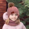 AWAVM 3Pcs Kids Winter Warm Beanie Hat Scarf Gloves Set