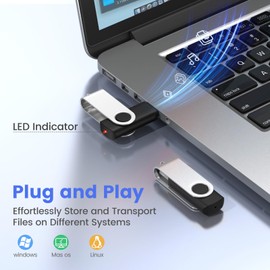 ABLAZE Memoria USB de 4 GB, USB Paquete de 50 USB 2.0 Memory Stick 4 GB USB Flash Drive Bulk Pendrive Thumb Drives (Negro)