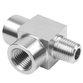 Stainless Steel 304 Street Tee 3/8" NPT Female x 3/8" NPT Male, T-fitting 3-way Pipe Connector Fitting 1pc