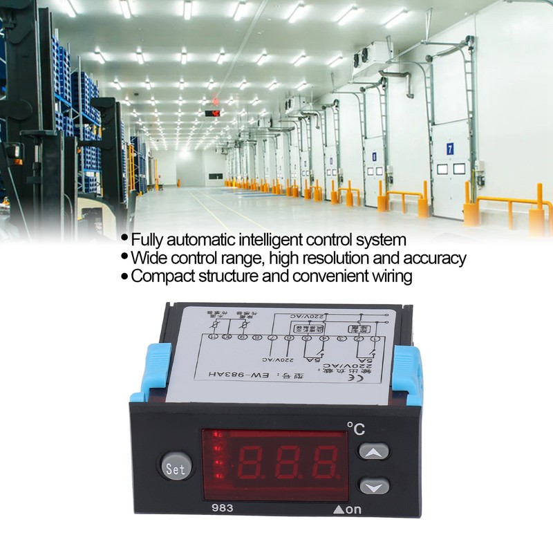 Temperature Controller Cooling Heating Multifunctional Thermostat with Dual Sensor AC220V