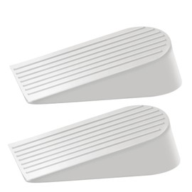 TOKPLNU Door Wedges, 2 Pack Extra Large Rubber Door Stoppers Heavy Duty Door Wedge Stoppers for Floor, Non-Slip Door Stop Holder for Patio, Outdoor, Homes, Schools, Offices, Garage, White