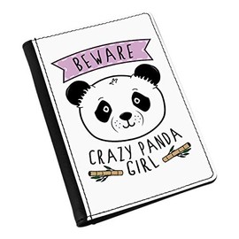Beware Crazy Panda Girl Passport Holder Cover