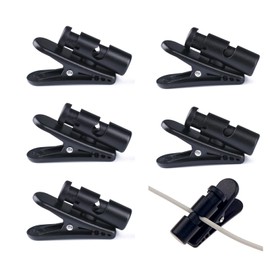 YAFIYGI 5 Packs Headphone Clip with 2 Size for Earphones Earbud Clips for Clothing Headphone Clamp for Shirt Earphone Clip for Cell Phone Walkie Talkie Computer DIY Clips (Black)