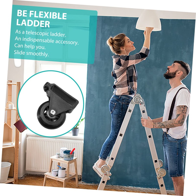 BESPORTBLE 2pcs Aluminum Alloy Ladder Wheels Telescoping Ladder Caster Extension