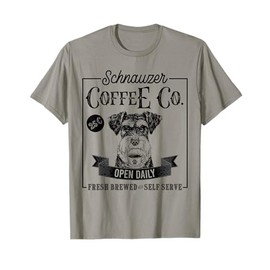 Retro Miniature Schnauzer Coffee Funny Dog Mom Coffee Lover T-Shirt