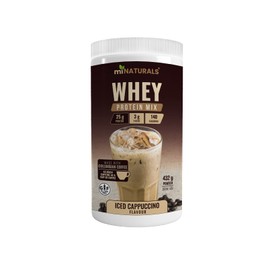 MINATURALS miNATURALS Whey Pure Isolate High Protein Drink Mix Powder, For Shakes - 432g (Iced Cappuccino) with Inulin Fibre