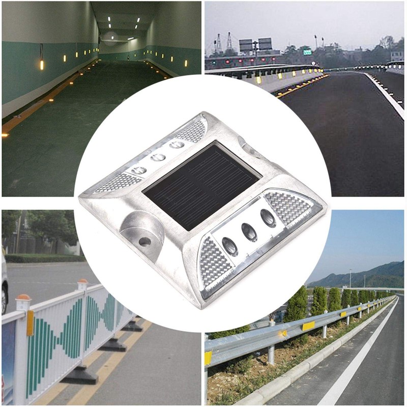 LED Solar Power Ground Marker Lights Outdoor Driveway Road Stud