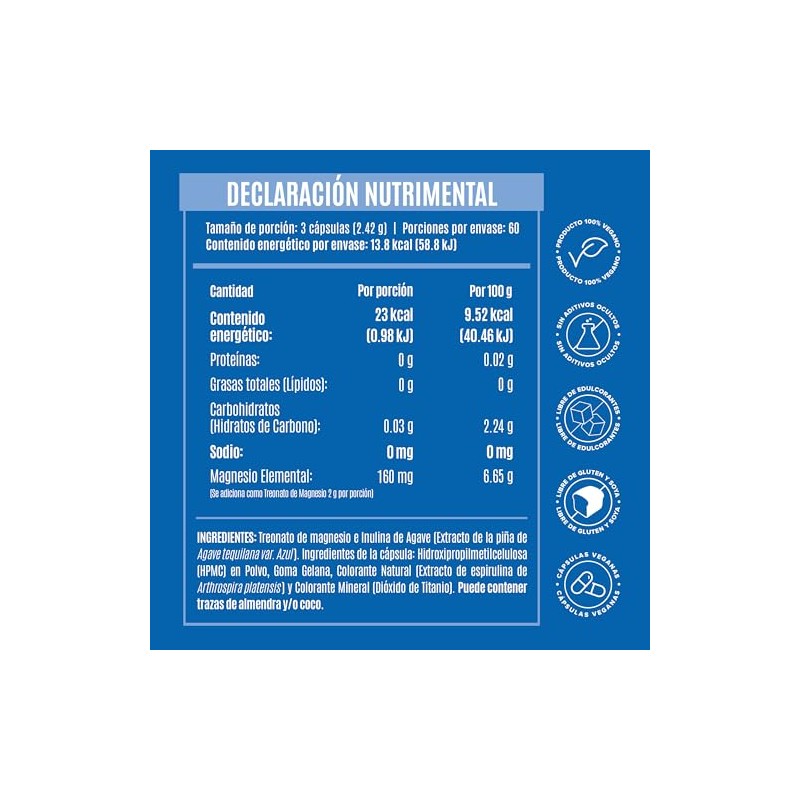 Birdman Treonato de Magnesio 160 mg | Sin Aditivos, Sin