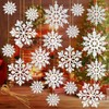 50 Adornos de Copos de Nieve Blancos de Navidad de
