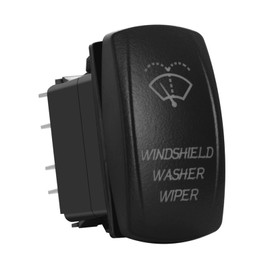 BACAUTOPARTS Blue Led Windshield Washer Wiper Momentary Rocker Switch 7Pin Mom (ON)-Off-ON DPDT Washer Jet Toggle Switch for Automotive UTV RZR Truck Camper RV Tractor 12V 24V