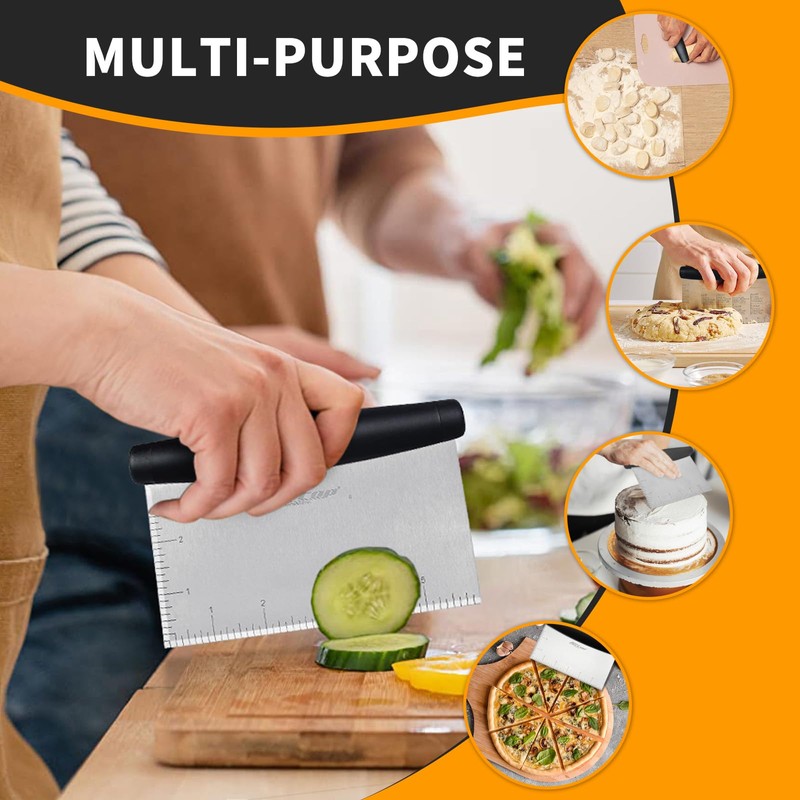 ALLTOP Bench Scraper & Chopper for Kitchen - Ideal Baking