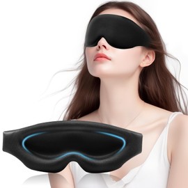 FIIL Eye Mask, 3D Shape, For Sleeping, 99.99% Light Blocking, Good Sleep, No Pressure, Lightweight, Breathable, Blindfolded, Soft, Washable, Adjustable Size, Perfect for Traveling, Business Trips,