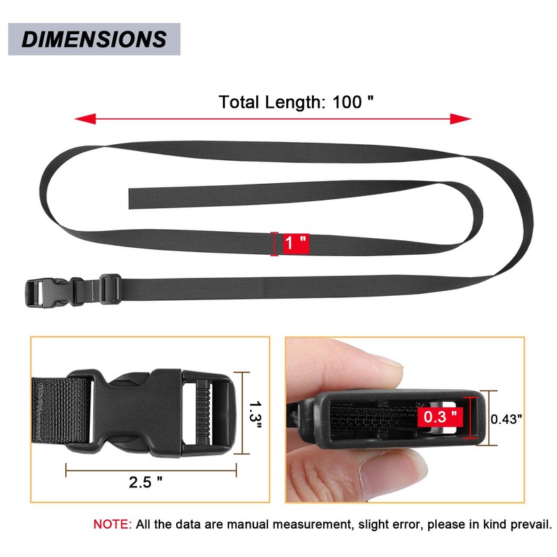 MAGARROW 24" Strap Buckle Packing Straps Adjustable 1-Inch Belt (1"