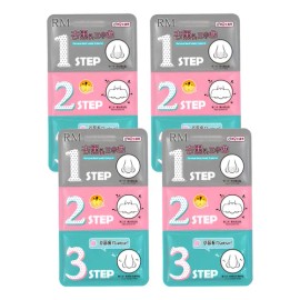 Set 4 Mascarilla 3 Pasos Elimina Punto Negros Tiras Nasales Mixta