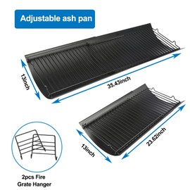 Uniflasy 23.62" to 35.43" Adjustable Ash Pan Replacement for Chargriller 5050 1224 5072 5650 1324 2121 2222 2123 E1224, Fit Oklahoma Joe’s Charcoal Grills, Royal Gourmet, Charbroil Replacement Part