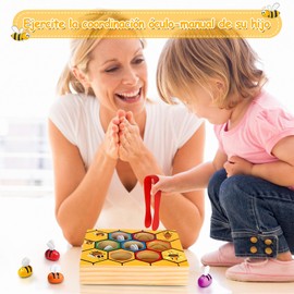 Juguetes Educativos, Juguetes Montessori para Niños, Juego de Combinar Abeja con Colmena Juguete de Clasificación de Color, Juguete Habilidad Motora Fina Juguetes Sensoriales para 2 año en Adelante