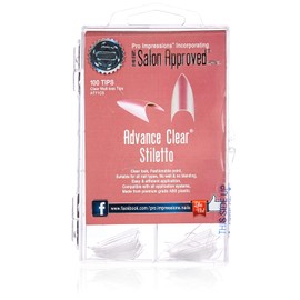 Pro Impressions 100-Piece Advance Clear Stiletto Nail Tips Set