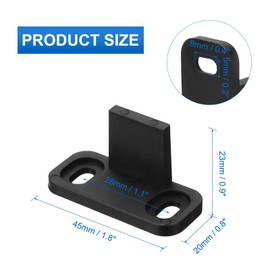 QUARKZMAN Pack of 4 Barn Door Pom Universal Sliding Barn Door Fittings Flat Rail Guide Swing Plug Suitable for Bypass Cabinet Bags Doors Without Slots Guide Black