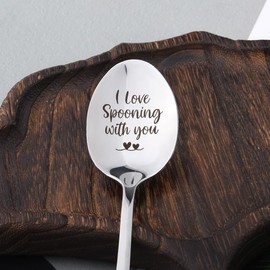 Funny Girlfriend Boyfriend Valentines Gifts for Women Men Anniversary Wedding Gifts for Husband Wife Spoon Gift for Fiancee Fiance Birthday Gifts for Him Her I Love Spooning with You Spoon