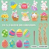 Geepen Easter Decorations 18PCS Hanging Easter Eggs Easter Bunny Hanging