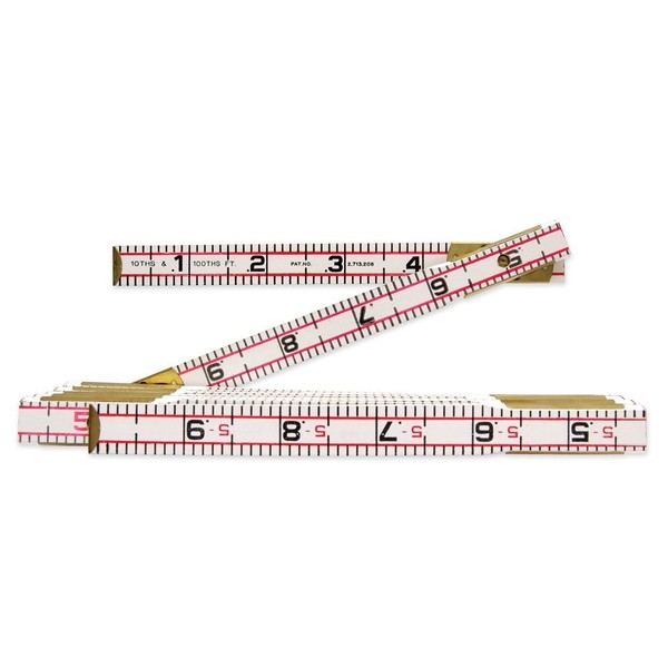 Crescent Lufkin 5/8" X 6' Red End® Engineer's Scale Wood Rule - 1066DN , White