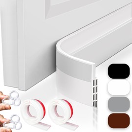 2 Pack 32 inch Door Draft Stopper Under Door Draft Blocker (Black, 39 inch)