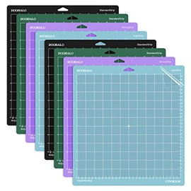 DOOHALO Cutting Mat for Cricut Maker and Cricut Explore Air321Smart Cutting Machine Expression 12 X 12 inch 8 Pack Replacement Variety Grip Fabric Grip Adhesive Vinyl Mats