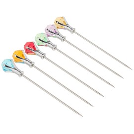 Prodyne DM-6-C Colorful Diamond-Head Martini Picks, Set of 6, Multicolor, 1oz