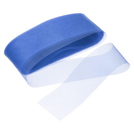 MECCANIXITY 25 Yards Stiff Horsehair Braid 3 Inch Wide for Polyester Boning Sewing Wedding Dress Dance Formal Dress Accessories, Blue