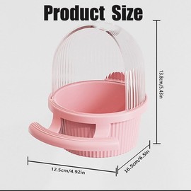 Taicols Bird Cage Feeder, Semi Open Wild Bird Feeder - Suitable for Peony, Parrot, Pigeon Birdcage Accessories (Pink)