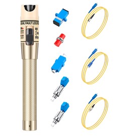 VFLVisual Fault Locator Kit 50mw,Fiber Optic Cable Tester Tool Kit,Fiber Red Light Pen Tester with 2.5mm Universal Connector 2pcs FC-LC Adapter & 1pc LC, SC, FC Coupler & 3 1.5m Patch Cords