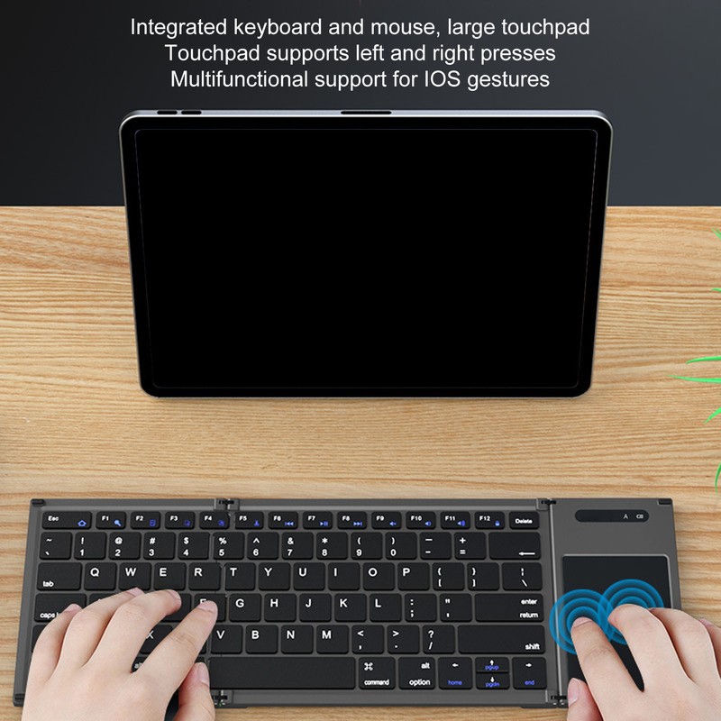 Portable Bluetooth Keyboard Foldable Multi Device Travel Keyboard with Touchpad