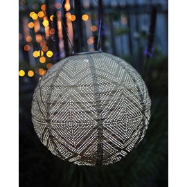 Allsop Soji Stella Market - 12" Handmade LED Outdoor Solar Lantern - Bronze