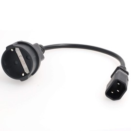 DRRI IEC C14 Male Plug to CEE 7/7 European Female Schuko Socket Extentional Short Lead Cable for UPS PDU