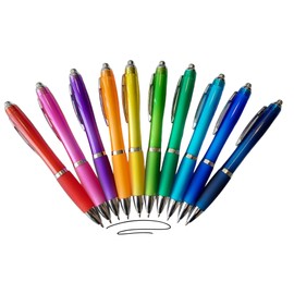 Libetui 10 Ergonomic Ballpoint Pen Set Black Ink Non-Slip Grip Zone Large Capacity Black Housing 10 Colours Retractable Ballpoint Pen Colourful Black Writing