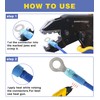 haisstronica 100pcs #10 Blue Marine Grade Heat Shrink Ring Connectors,16-14