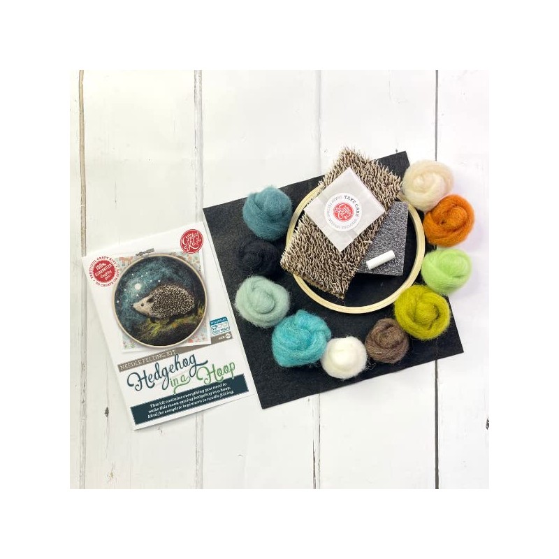 The Crafty Kit Company Hedgehog in a Hoop Needle Felting