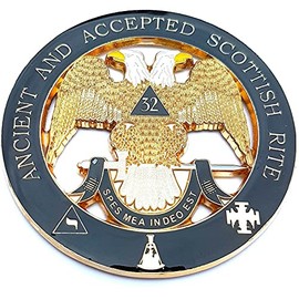 Symbolic 32nd 32 Degree Wings Down Masonic Car Emblem 3D Die Cut Out 3"