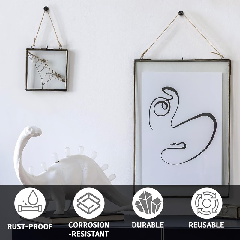 Double Headed Picture Hanging Nails, 30 PCS Picture Hangers Black