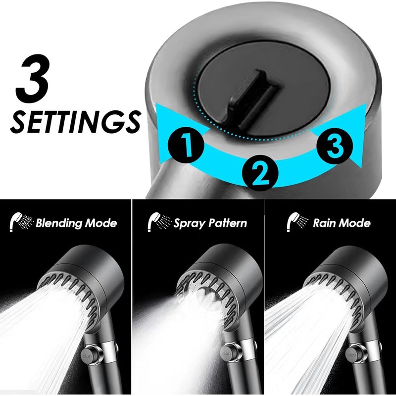 Filtered Showerhead, High Pressure Handheld Showerhead with 4PCS Water Filter,