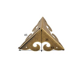 4Pcs Brass Corner Protectors Right Angle Brackets Brass Antique Edge Cover for Box Cabinet Table Chair, 45 x 45 x 45mm, Bronze