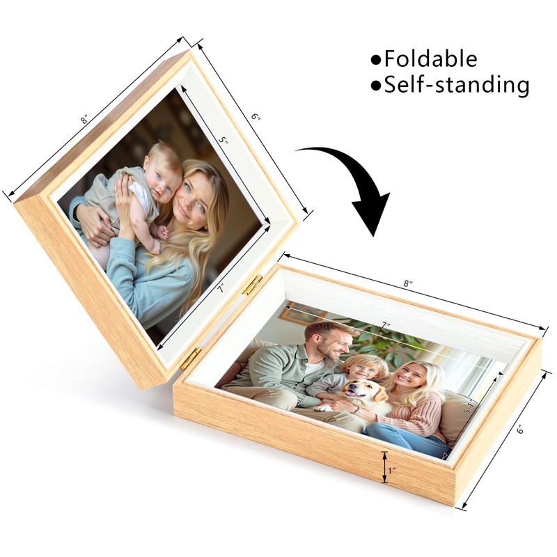 Epecfan Double Picture Frame 5x7 Vertical and Horizontal Hinged Picture