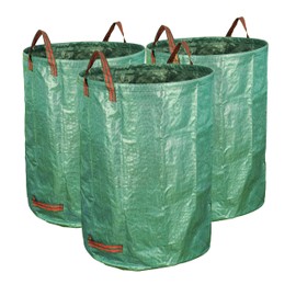 Gardzen 3-Pack 40 Gallon Yard Waste Bags - Reuseable Heavy Duty Gardening Bags, Lawn Pool Garden Leaf Waste Bag