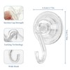 AYAWOW Suction Cup Hooks, Reusable Powerful Waterproof Shower Hooks, Clear