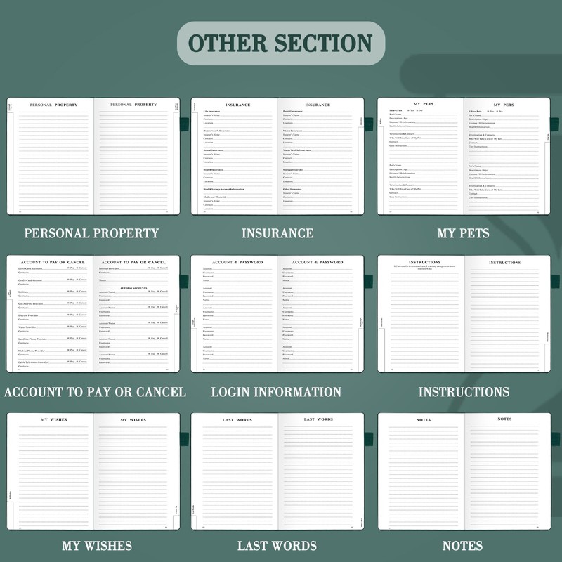 JUBTIC End of Life Planner, Death Planner Organizer with Labels