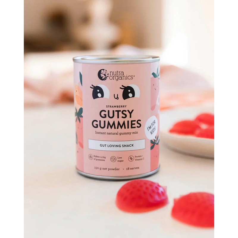 Nutra Organics Gutsy Gummies, Strawberry / 150g
